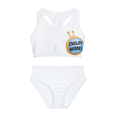 Girls Two Piece Swimsuit (AOP) CHILDS HEROES